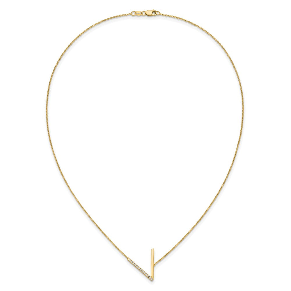 Sideways Diamond Initial Necklaces