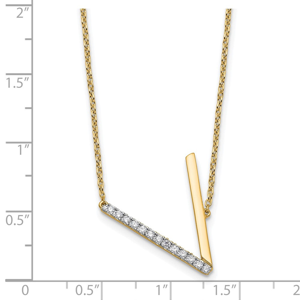 Sideways Diamond Initial Necklaces