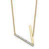 Sideways Diamond Initial Necklaces