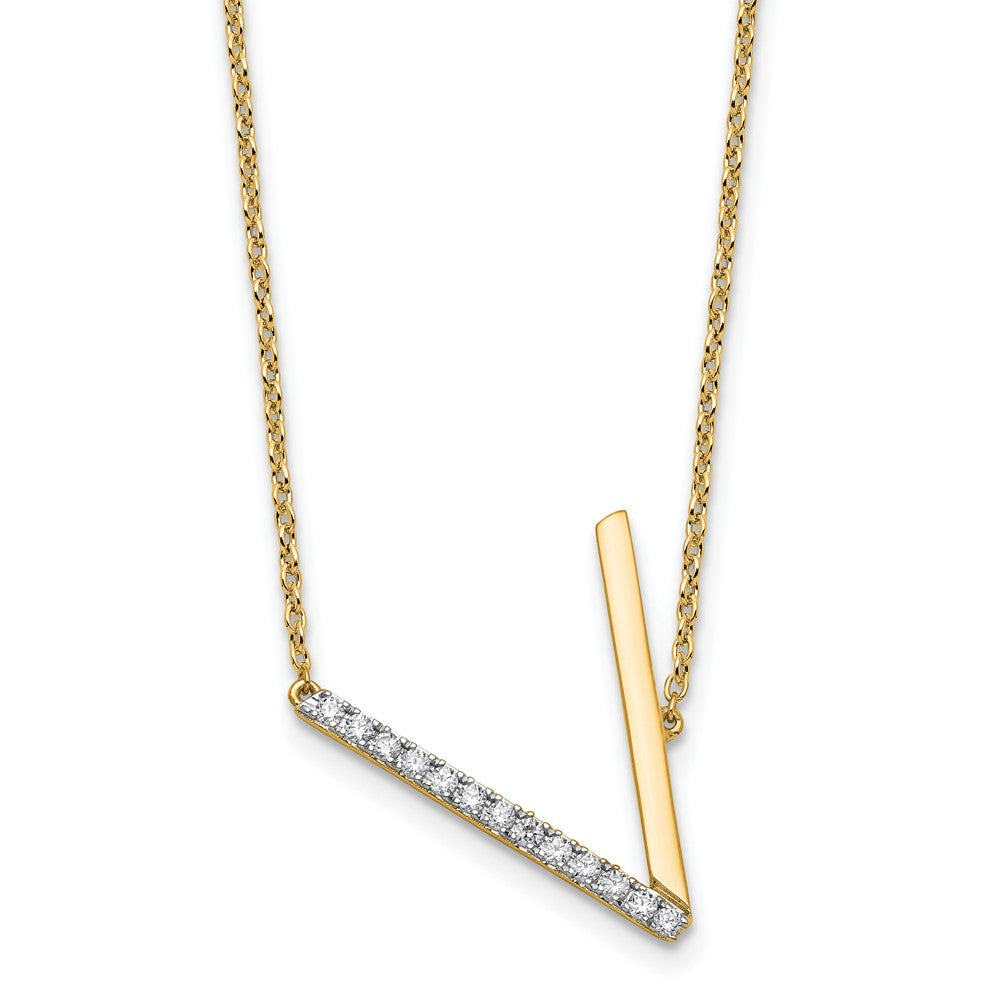 Sideways Diamond Initial Necklaces