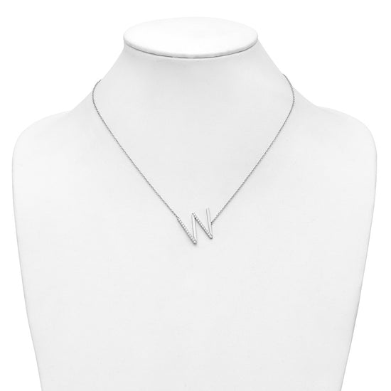 Sideways Diamond Initial Necklaces