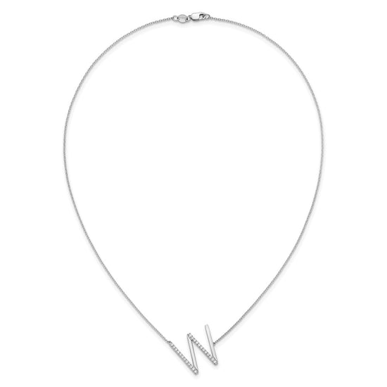 Sideways Diamond Initial Necklaces