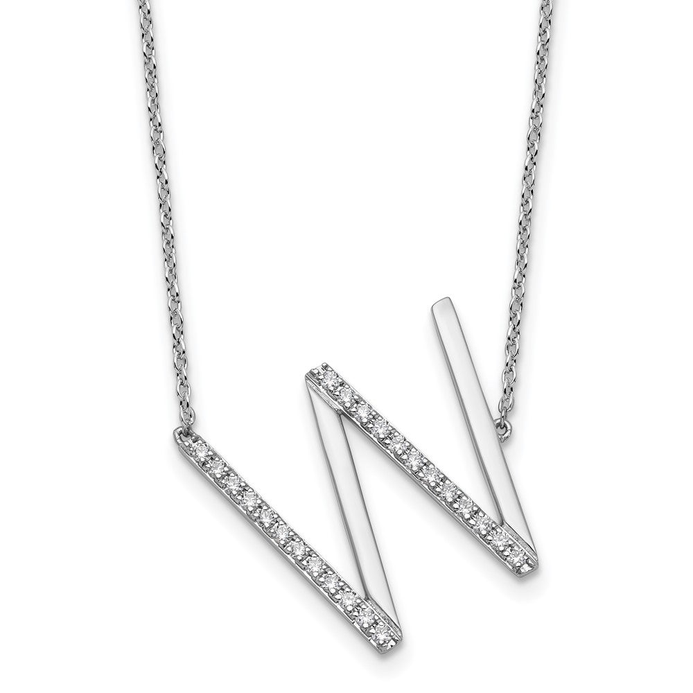Sideways Diamond Initial Necklaces