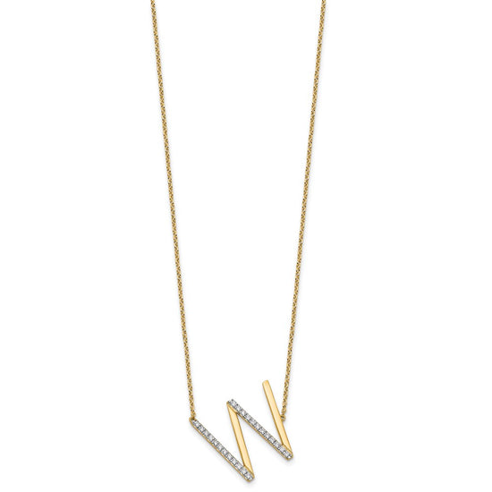 Sideways Diamond Initial Necklaces