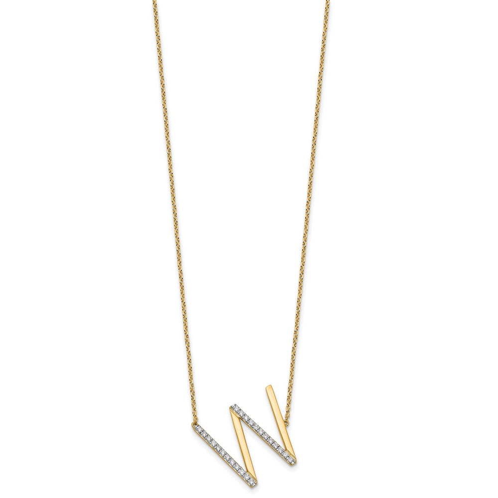 Sideways Diamond Initial Necklaces