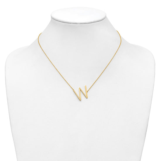 Sideways Diamond Initial Necklaces
