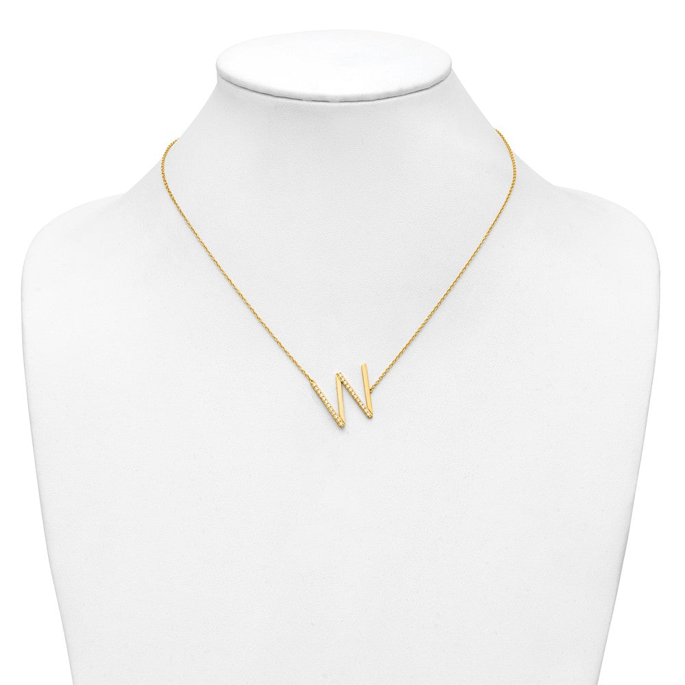 Sideways Diamond Initial Necklaces