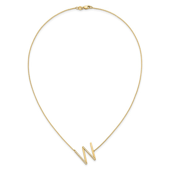 Sideways Diamond Initial Necklaces