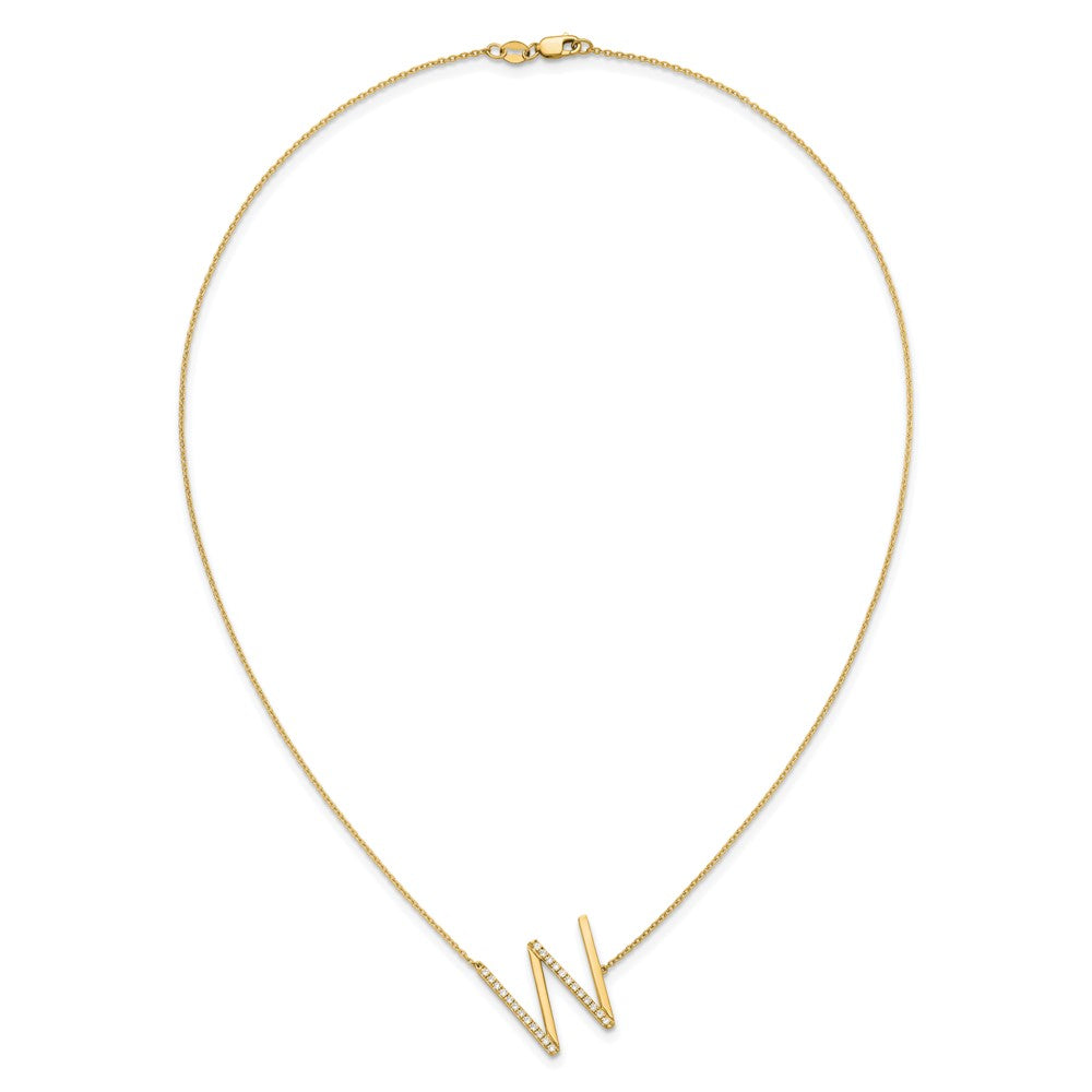 Sideways Diamond Initial Necklaces