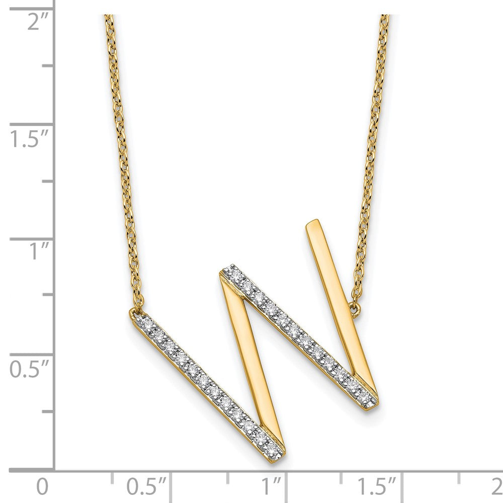 Sideways Diamond Initial Necklaces