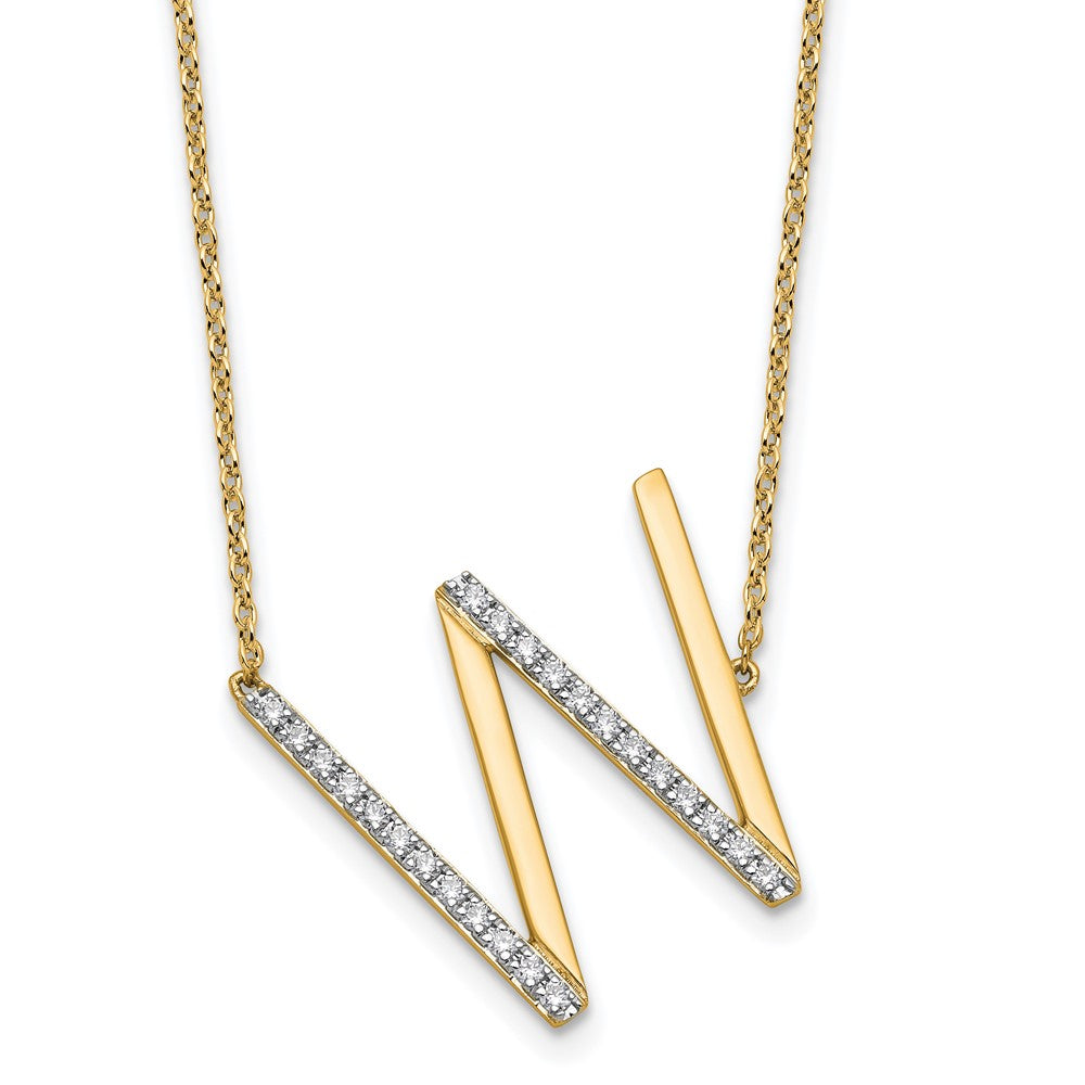Sideways Diamond Initial Necklaces