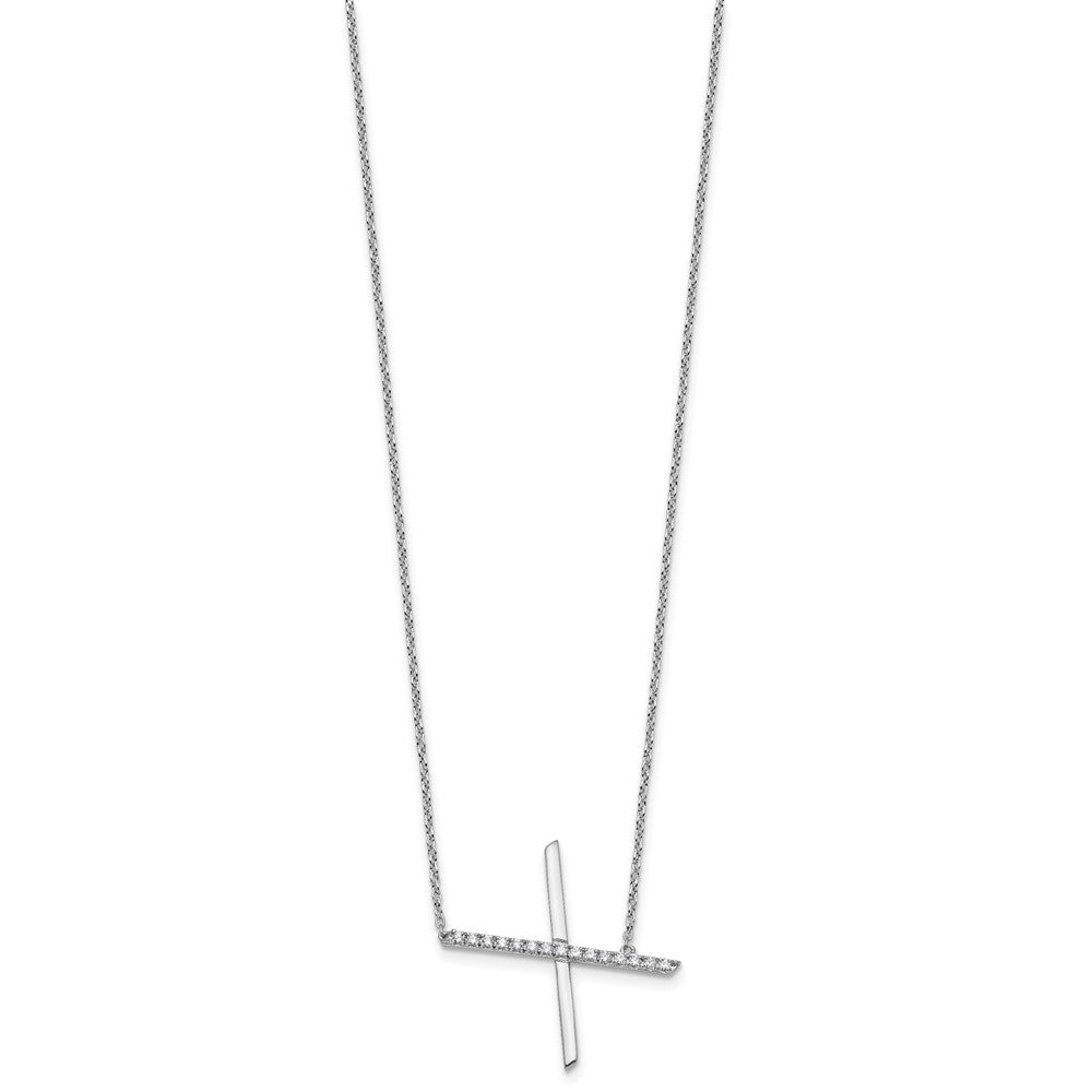 Sideways Diamond Initial Necklaces