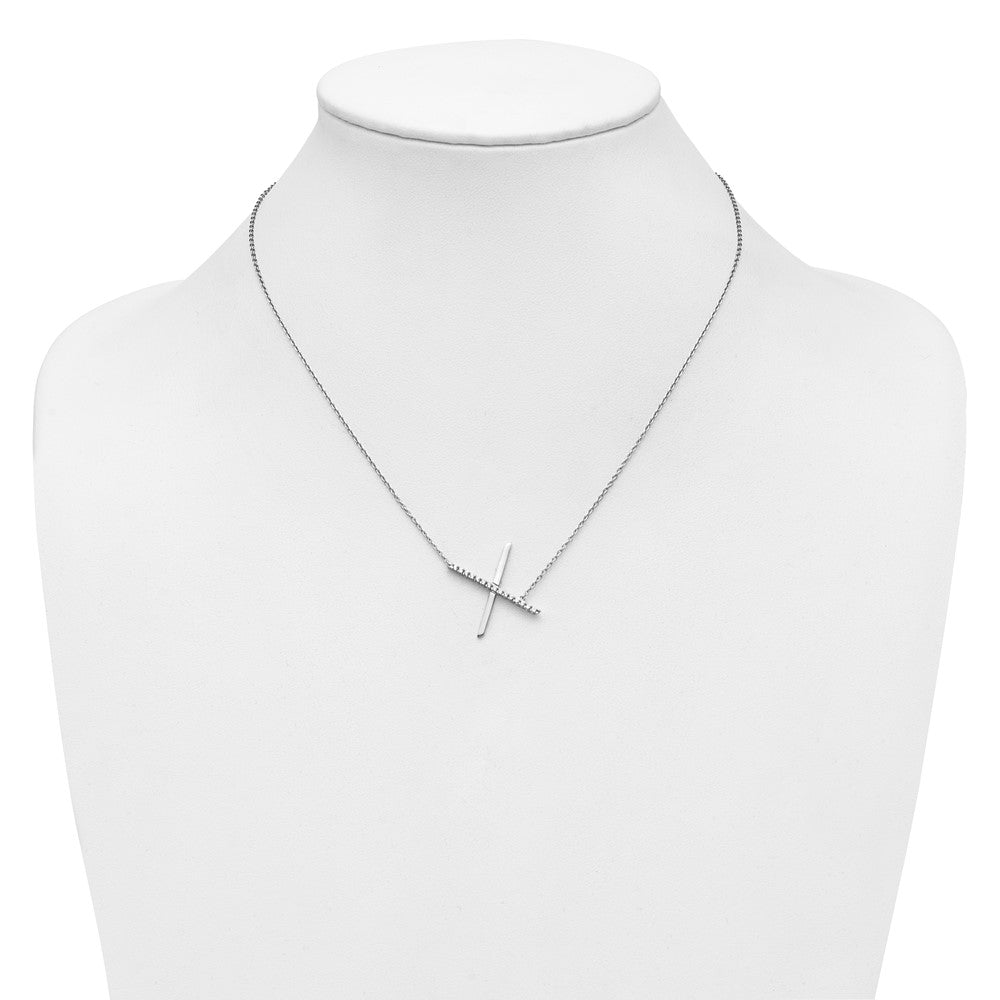 Sideways Diamond Initial Necklaces