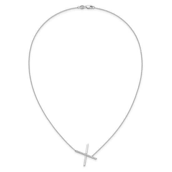 Sideways Diamond Initial Necklaces