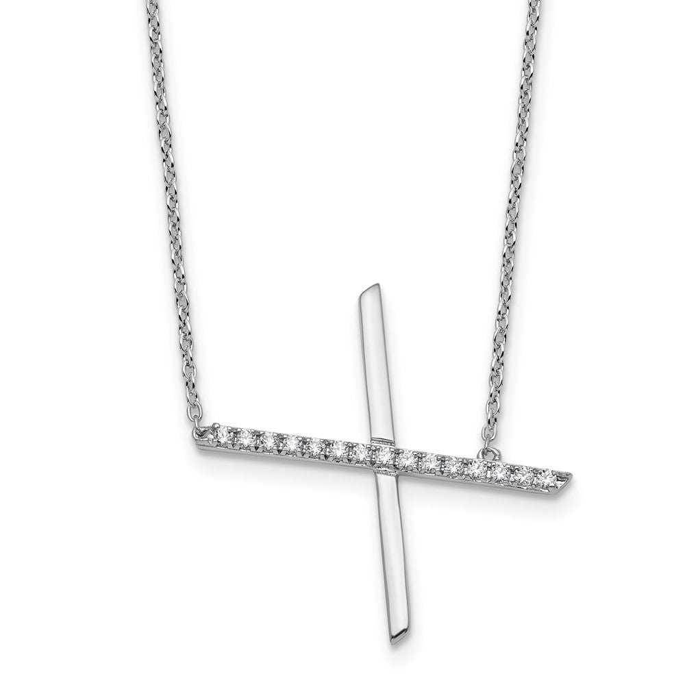 Sideways Diamond Initial Necklaces