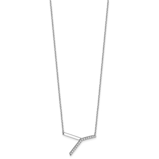Sideways Diamond Initial Necklaces