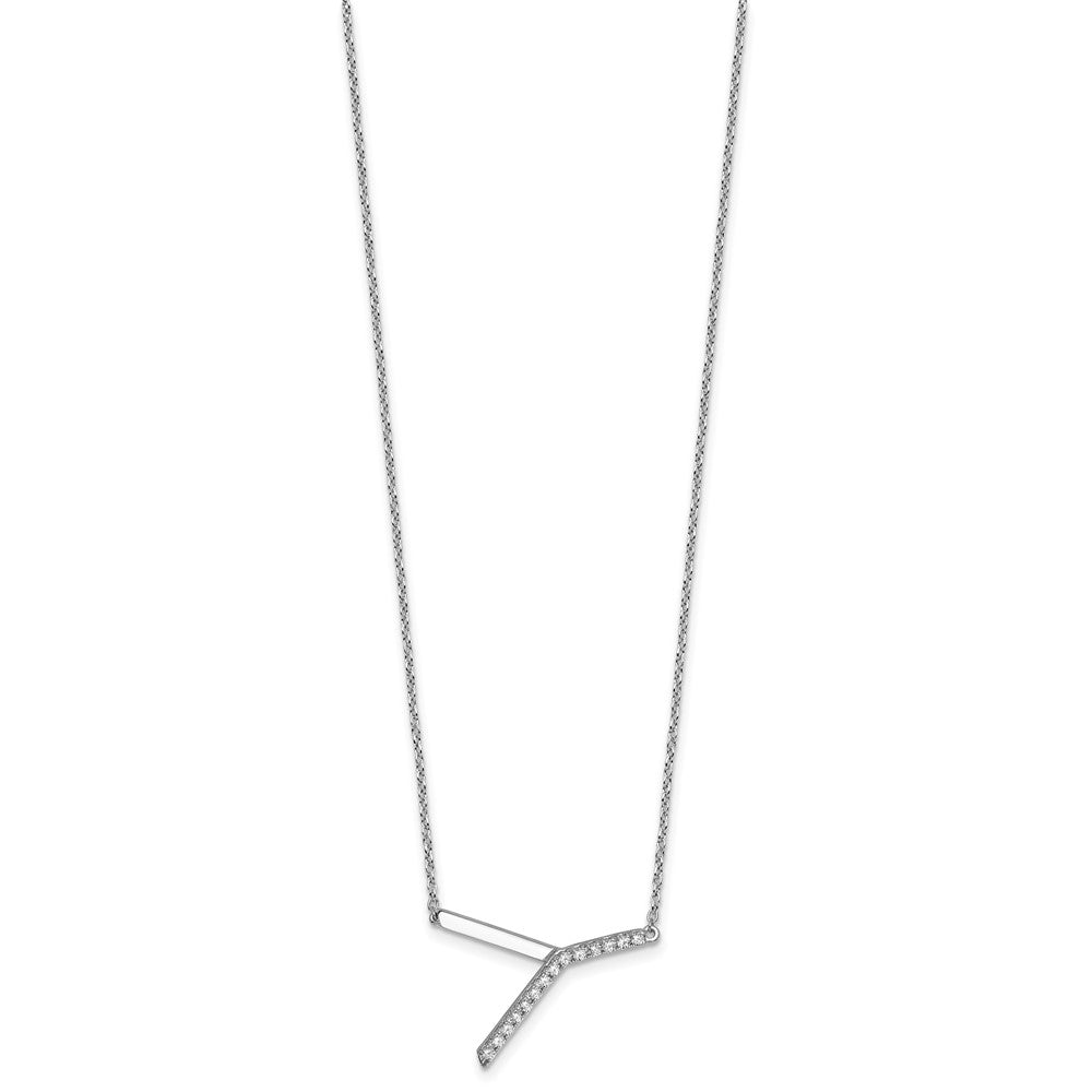 Sideways Diamond Initial Necklaces