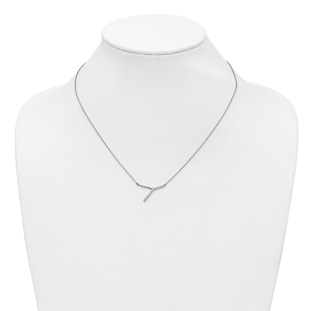 Sideways Diamond Initial Necklaces