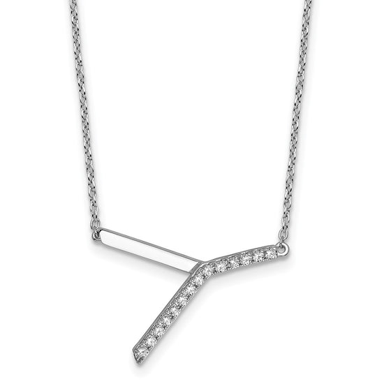 Sideways Diamond Initial Necklaces