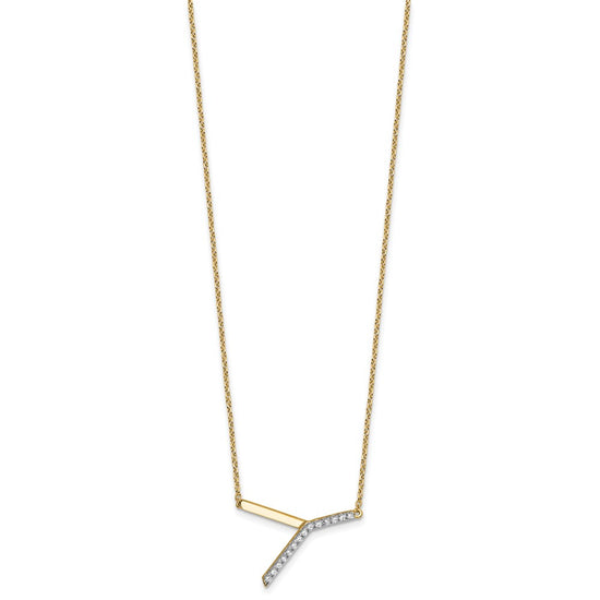 Sideways Diamond Initial Necklaces