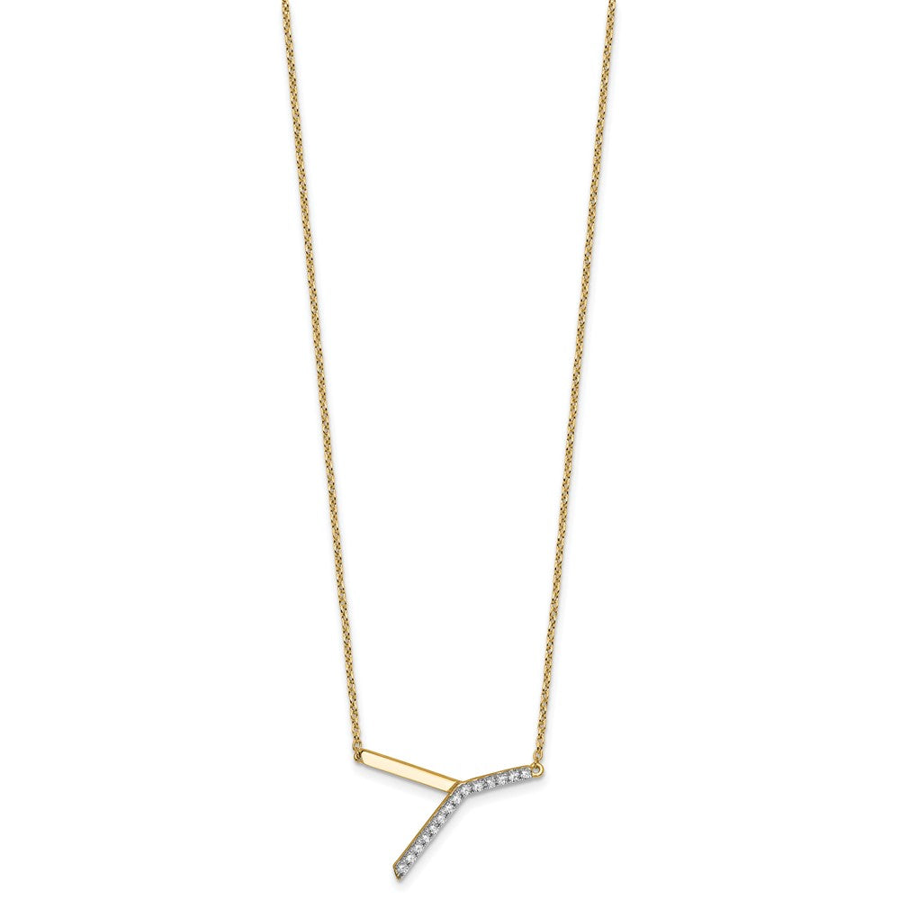 Sideways Diamond Initial Necklaces