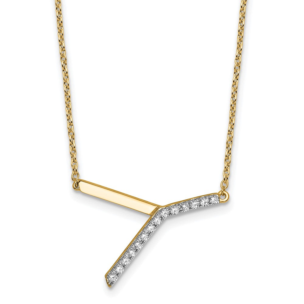 Sideways Diamond Initial Necklaces