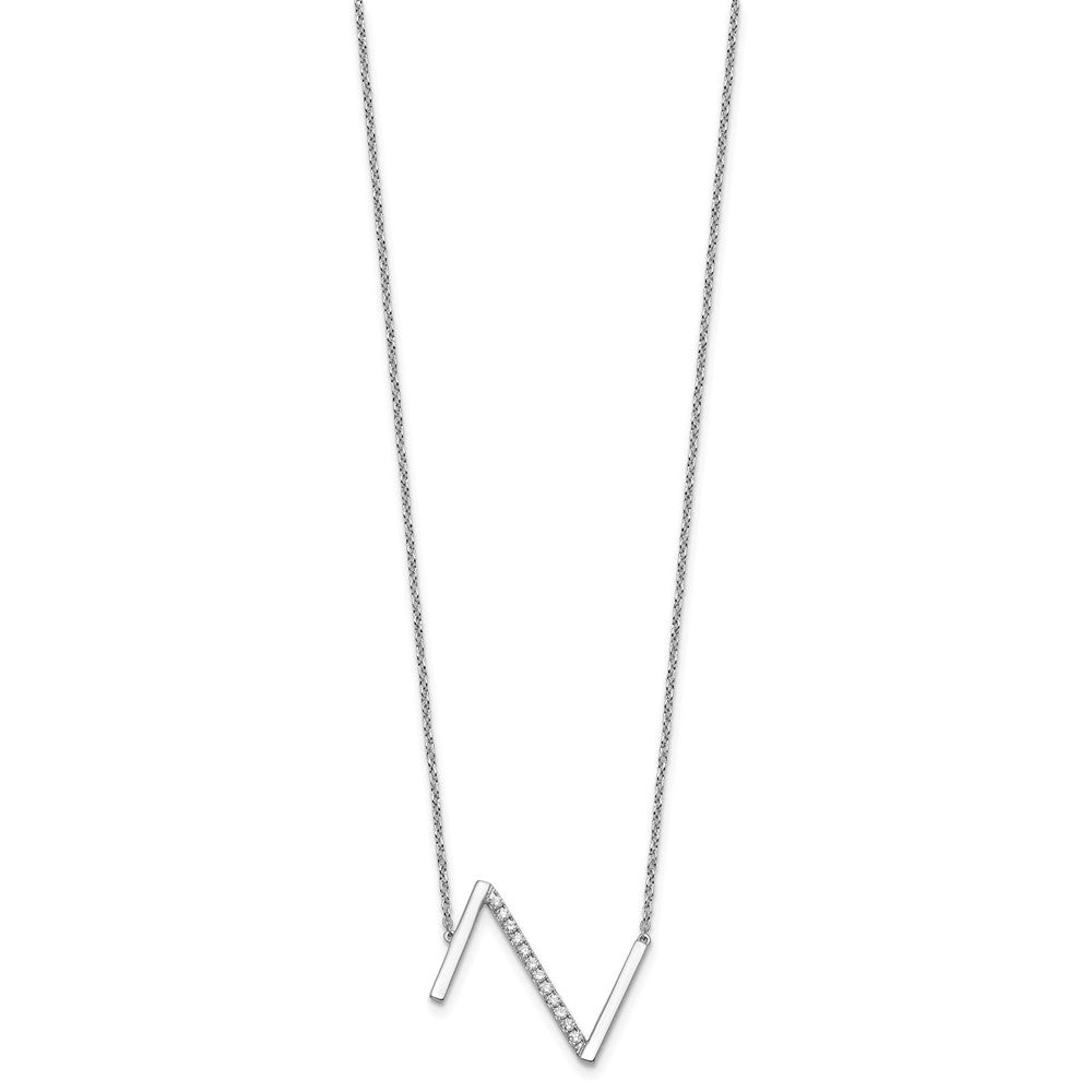 Sideways Diamond Initial Necklaces