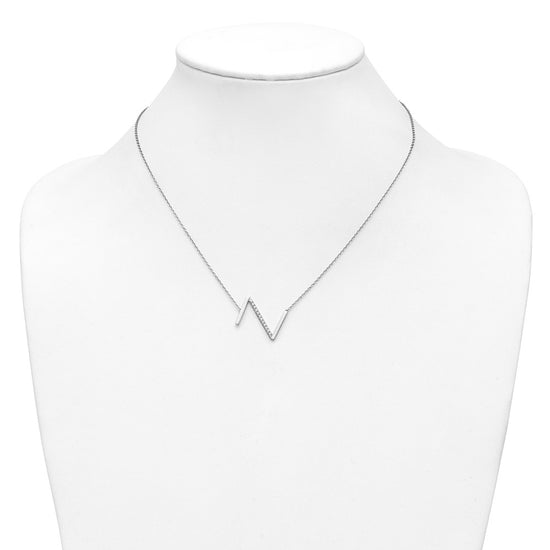 Sideways Diamond Initial Necklaces
