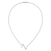 Sideways Diamond Initial Necklaces