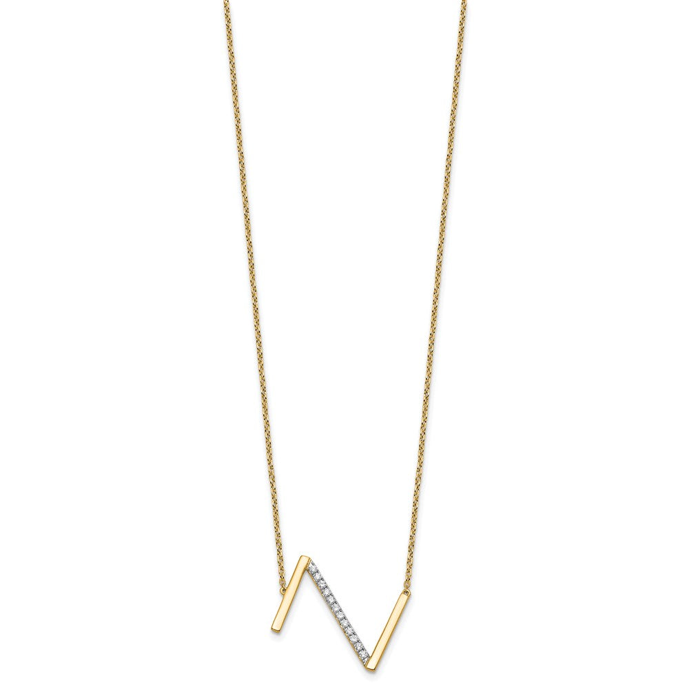 Sideways Diamond Initial Necklaces