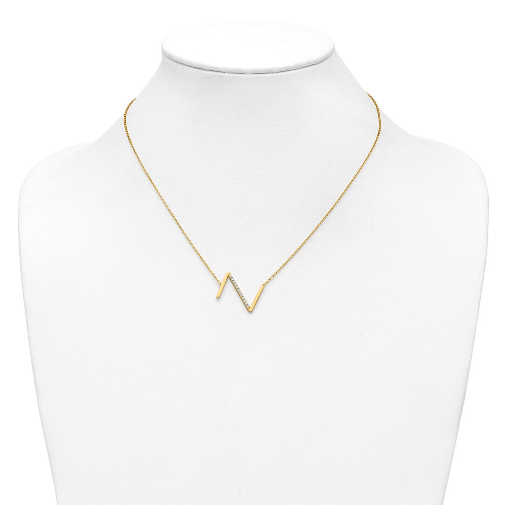 Sideways Diamond Initial Necklaces