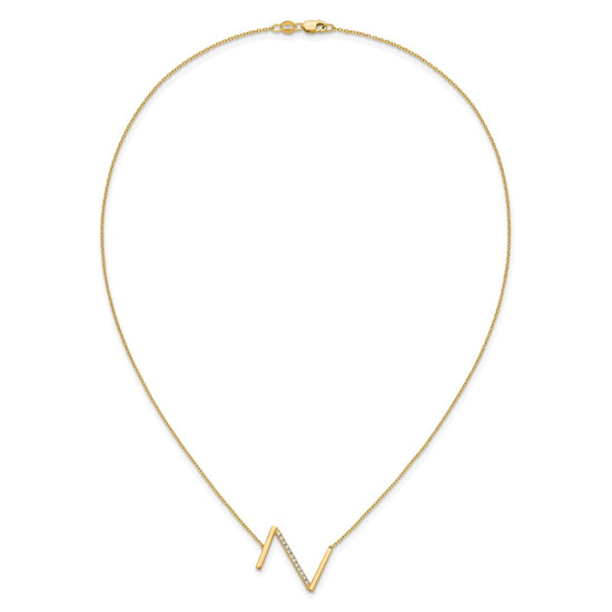 Sideways Diamond Initial Necklaces