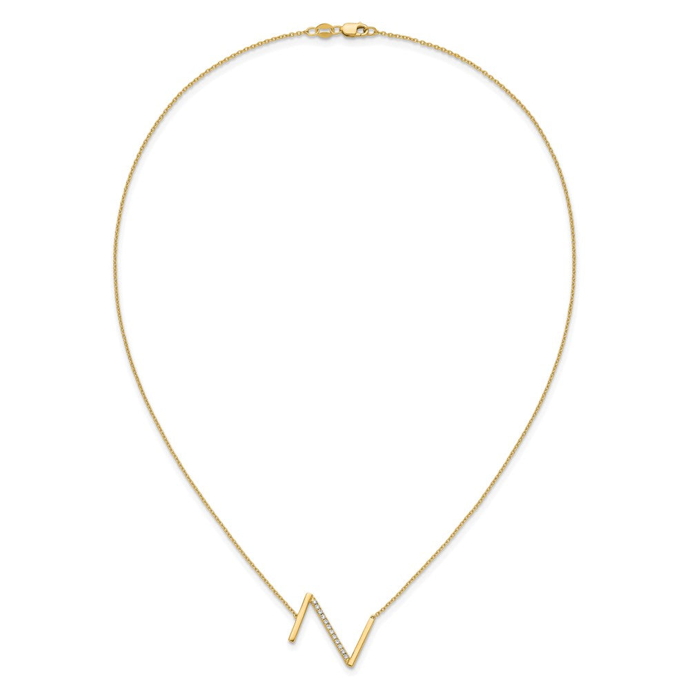 Sideways Diamond Initial Necklaces