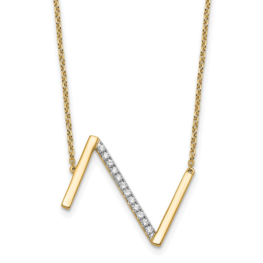 Sideways Diamond Initial Necklaces