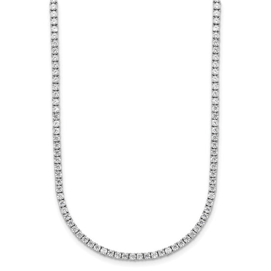 14k White Gold 5 carat Lab Grown Diamond VS/SI+ G+ Adjustable to 26 inch Tennis Bolo Necklace