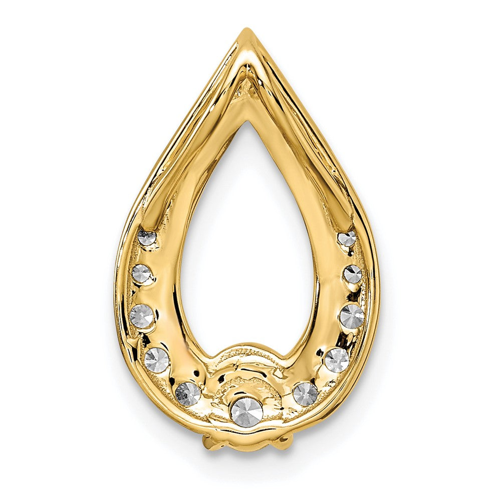 14k Polished 1/2 carat Diamond Teardrop Chain Slide