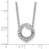 14k White Gold 1/4 carat Diamond Fancy Swirl Circle 18 inch Necklace