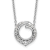 14k White Gold 1/2 carat Diamond Fancy Swirl Circle 18 inch Necklace