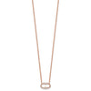 14k Rose Gold 1/4 carat Diamond Oval 18 inch Necklace
