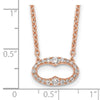 14k Rose Gold 1/4 carat Diamond Oval 18 inch Necklace