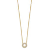 14k Polished 1/4 carat Diamond Fancy Floral Circle 18 inch Necklace