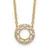 14k Polished 1/4 carat Diamond Fancy Floral Circle 18 inch Necklace