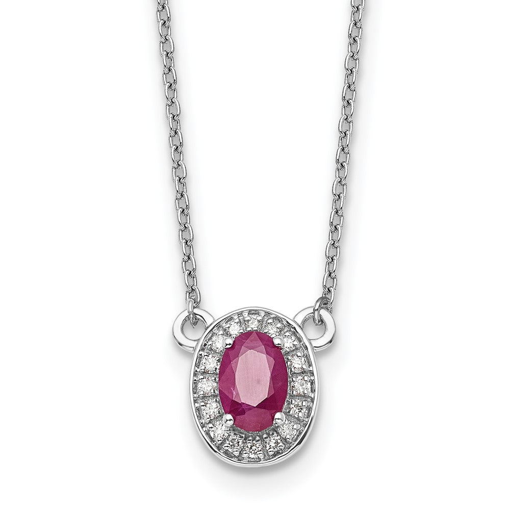 Gold Polished Ruby and Diamond Necklaces