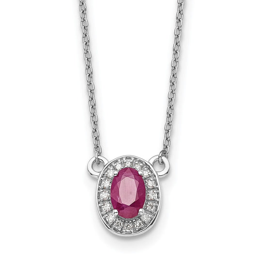 Gold Polished Ruby and Diamond Necklaces
