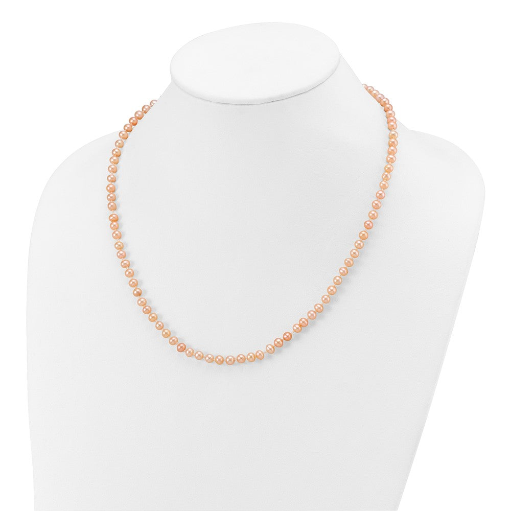 14k Pink Near Round Freshwater Cultured Pearl Necklaces
