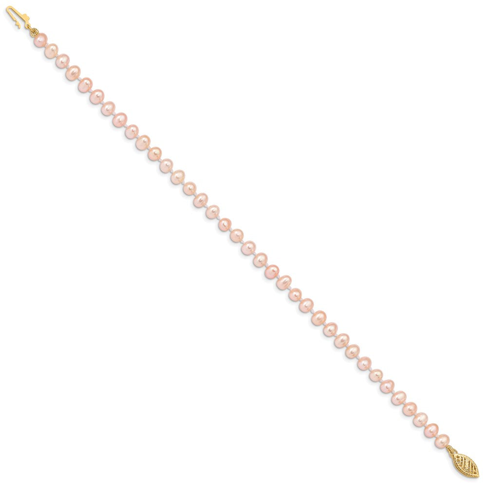 14k Colored Near Round Freshwater Cultured Pearl Bracelets