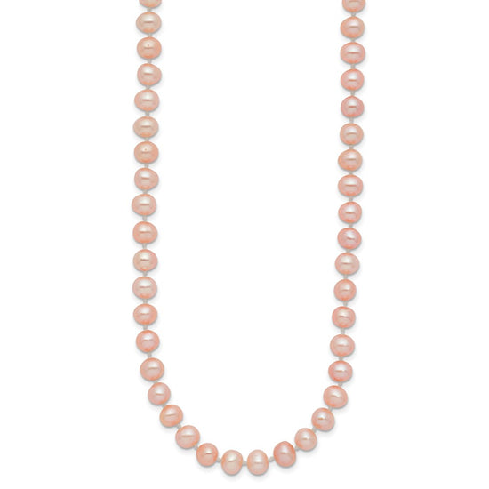 14k Pink Near Round Freshwater Cultured Pearl Necklaces
