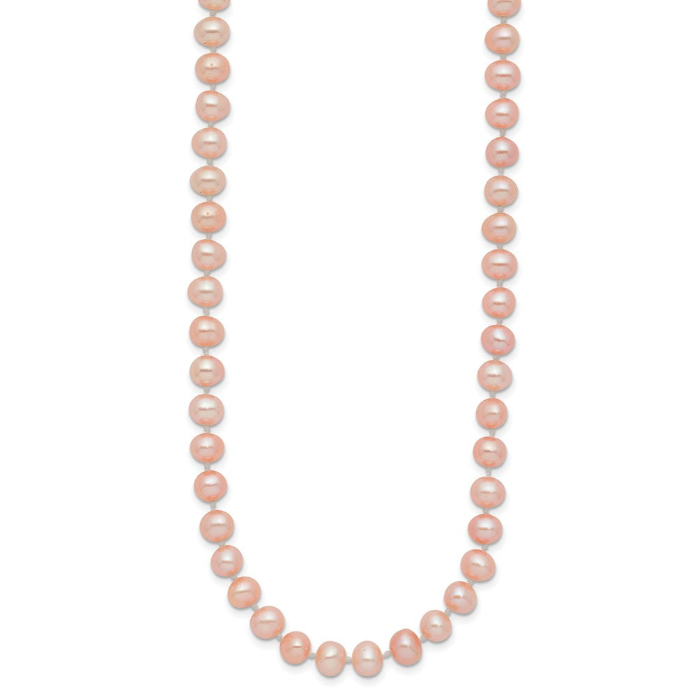 14k Pink Near Round Freshwater Cultured Pearl Necklaces