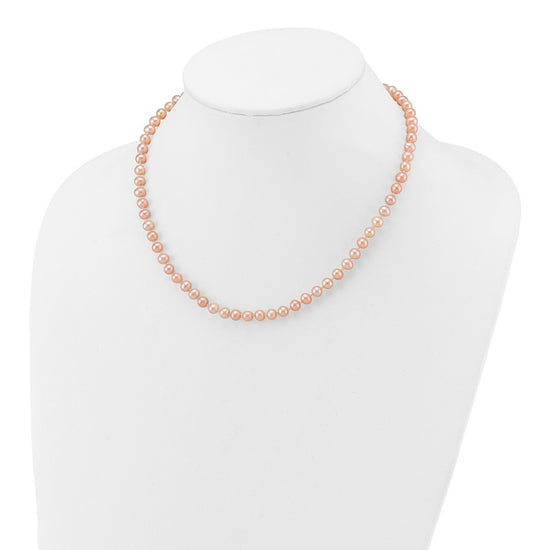 14k Pink Near Round Freshwater Cultured Pearl Necklaces