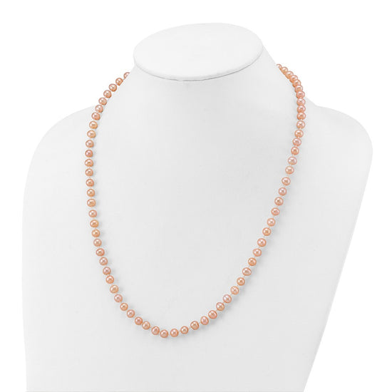 14k Pink Near Round Freshwater Cultured Pearl Necklaces